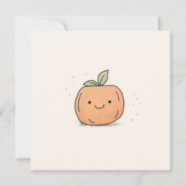 Cute Kawaii Watercolor Pumpkin Julkort