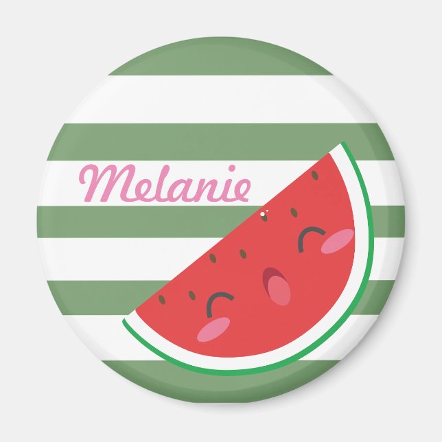 Cute Kawaii Watermelon Personlig Magnet (Framsidan)
