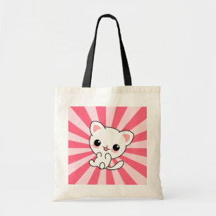 Cute kawaii White Cat Rosa Tygkasse