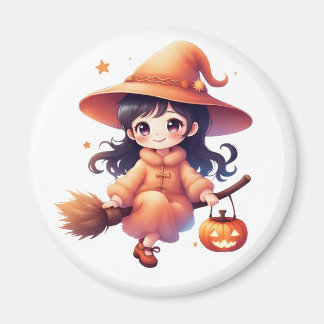 Cute Kawaii Witch Halloween Magnet - Viktigt med P
