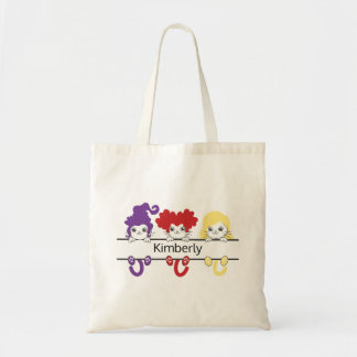 Cute Kawaii Witch Sisters Cats Name Monogram Tygkasse