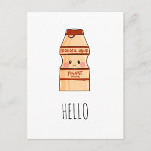 Cute Kawaii Yakult Yogurt Drink Asian Snack Blank Vykort