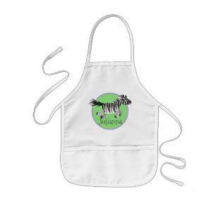 Cute kawaii zebra-tecknad illustration barnförkläde