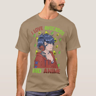 Cute KawaiiI Kärlek Avocados och AnimeOtaku Guy T Shirt