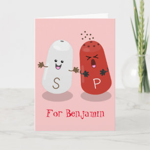 Cute kawaiisalt och pepparskakare, tecknad kort
