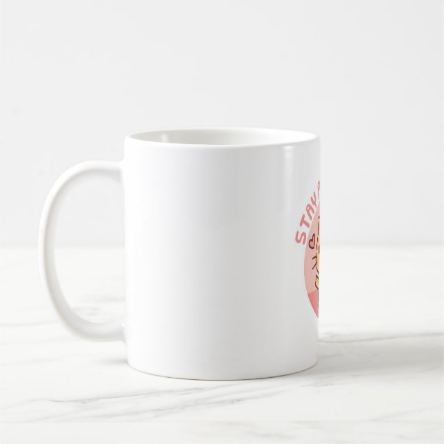 Cute Keep Pawsitive Positive Pun, roligt katt Kaffemugg (Vänster)
