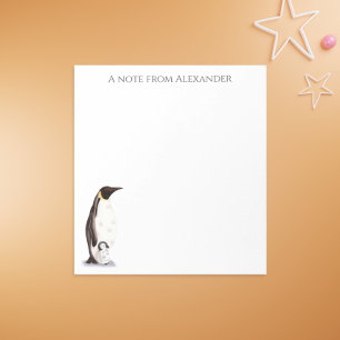 Cute kejsare penguin med baby personlig anteckningsblock
