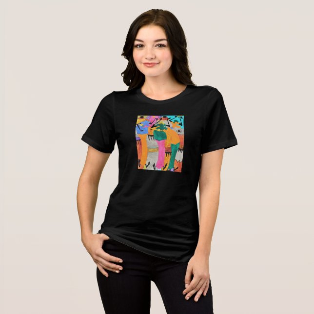 Cute Kenyan Art sommar Joy Dance T Shirt (Framsida Full)
