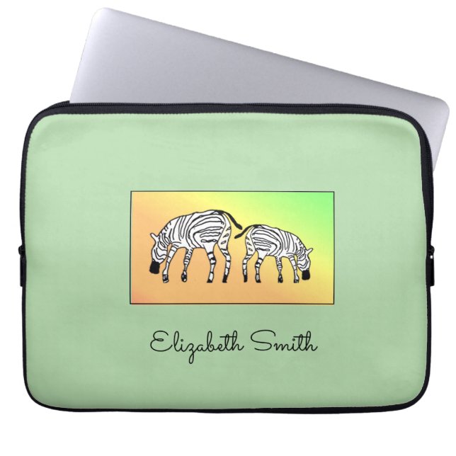 Cute Kenyan Zebrors iPhone/iPad-fall Laptop Fodral (Framsidan)