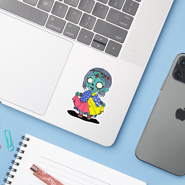 Cute Kenyan Zombie Klistermärken (Laptop med iPhone)