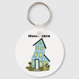 Cute Keychain Blue House Nycklar Nyckelring