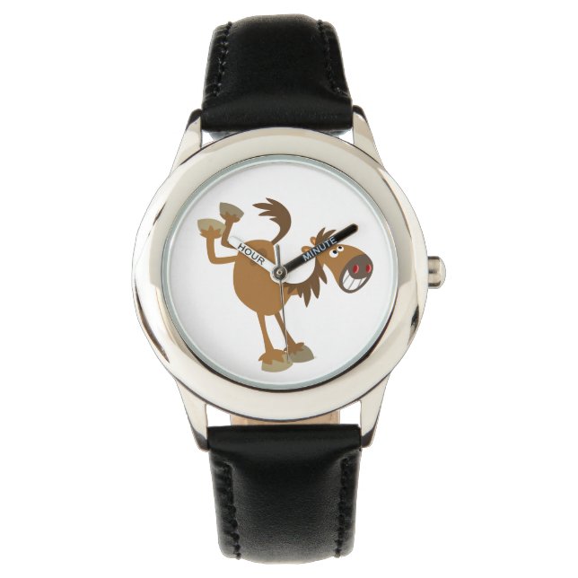 Cute Kicking Tecknad Horse Watch Armbandsur (Framsida)