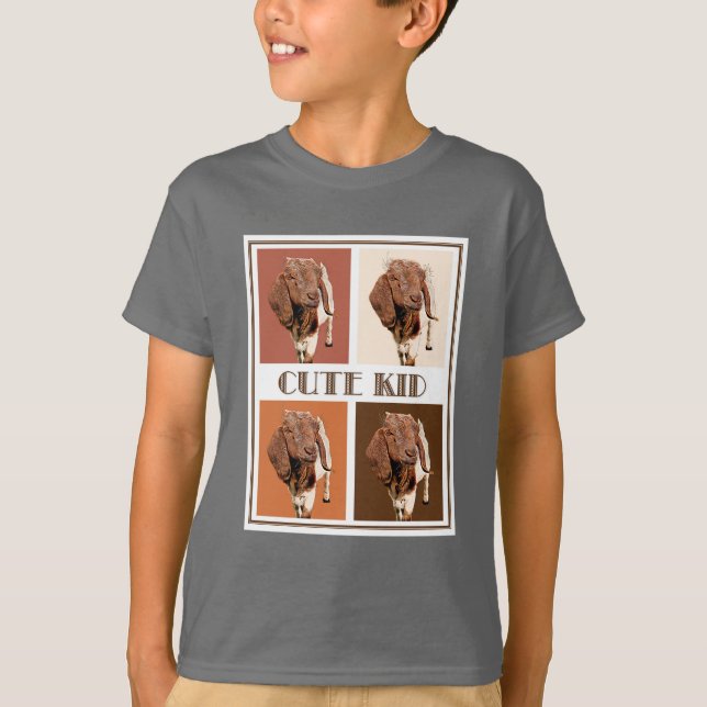 Cute Kid - Blockkonst T Shirt (Framsida)