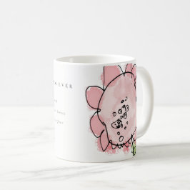 Cute Kid Drawn Rosa Flower Botanical Mors dag Kaffemugg