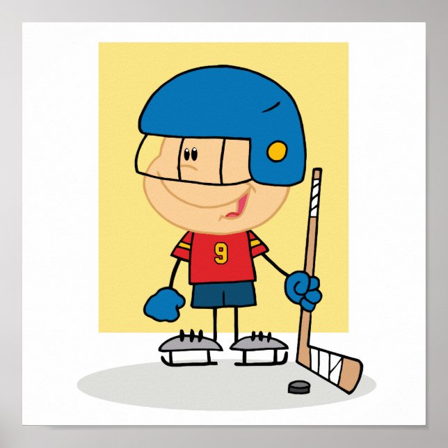 Cute Kid Hockey Player Poster (Framsidan)