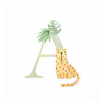 Cute Kids Animal Brev A Tiger Monogram Nursery