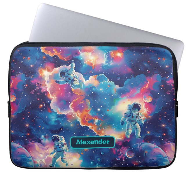 Cute Kids Astronaut Anpassningsbar Laptop Fodral (Framsidan)