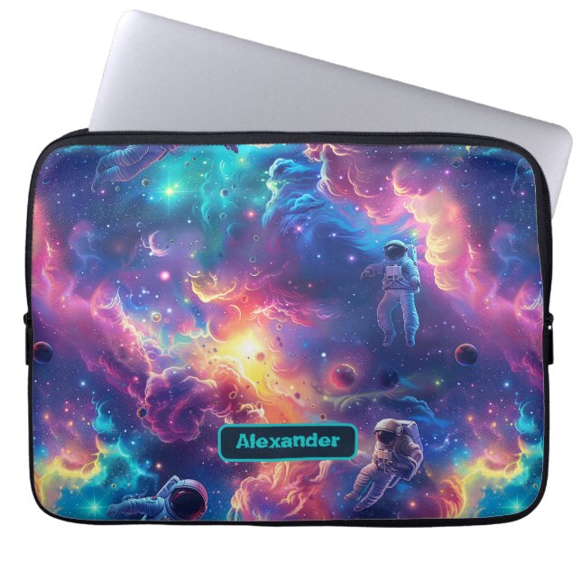 Cute Kids Astronaut Anpassningsbar Laptop Fodral (Framsidan)