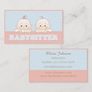 Cute Kids Babyvvakt Pastel Färg Affärskort Visitkort