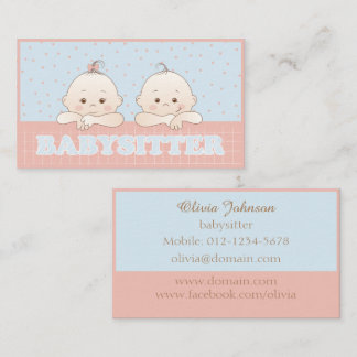 Cute Kids Babyvvakt Pastel Färg Affärskort Visitkort