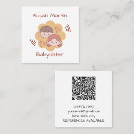 CUTE KIDS Babyvvakt QR-kod Baby Fyrkantigt Visitkort