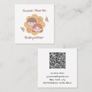 CUTE KIDS Babyvvakt QR-kod Baby Fyrkantigt Visitkort