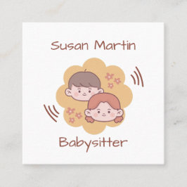 CUTE KIDS Babyvvakt QR-kod Baby Fyrkantigt Visitkort