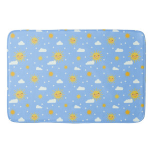Cute Kids Blue och Gult Sunshine Himlar Badrumsmatta