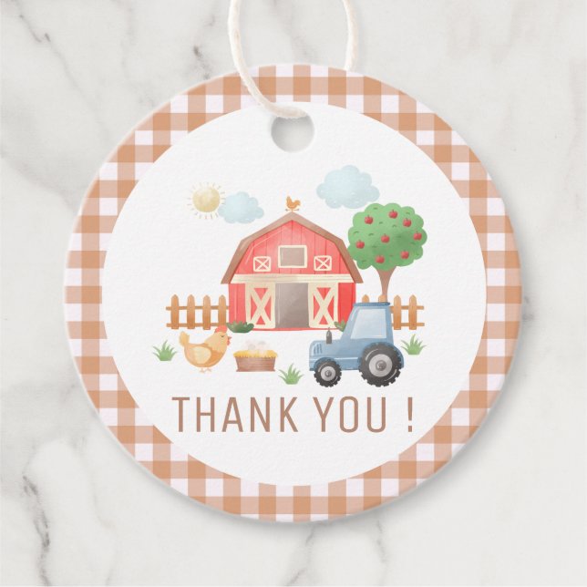 Cute Kids Boskap Birthday Tack Gåvor Etiketter (Framsida)