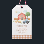 Cute Kids Boskap Birthday Tack Presentetikett<br><div class="desc">Det är en söt födelsedagsfest för vattenfärgsdjur på gården tack vare märkrns utformning. Perfektens för barn. Baksidan av den har rödhåriga mönster. Du kan enkelt anpassa all text på inbjudan.</div>