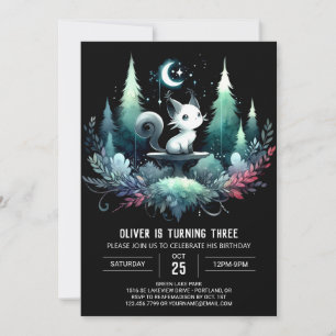 Cute Kids Cat Birthday Inbjudningar