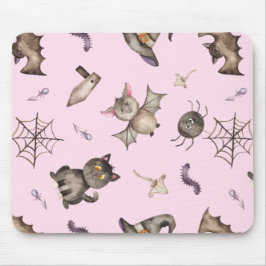 Cute Kids Cat Fladdermus Spider Halloween Mönster Musmatta