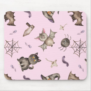 Cute Kids Cat Fladdermus Spider Halloween Mönster Musmatta