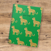 Cute Kids Cheetah Leopard Grönt w/Namn