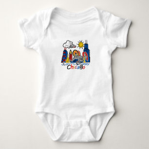 Cute Kids Chicago Skyline T Shirt