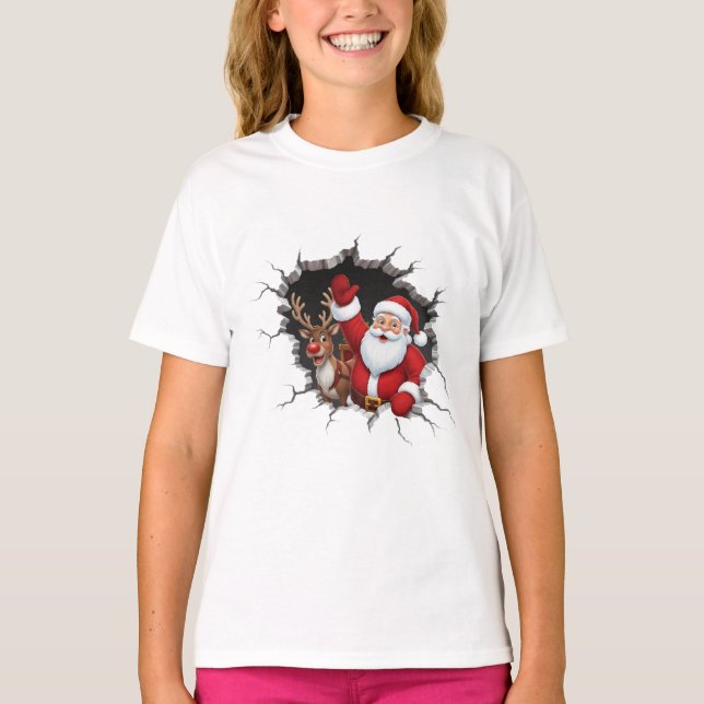 Cute Kids Christmas T-Shirt (Framsida)