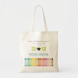 Cute Kids Crayon Roligt Rainbow Preschool Studente Tygkasse