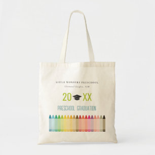 Cute Kids Crayon Roligt Rainbow Preschool Studente Tygkasse