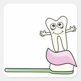 Cute Kids Dentist Fyrkantigt Klistermärke