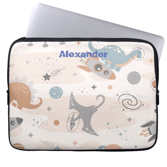 Cute Kids Dinosaur-Anpassningsbar Laptop Fodral (Framsidan)