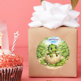 Cute Kids Dinosaur Hatchling Runt Klistermärke