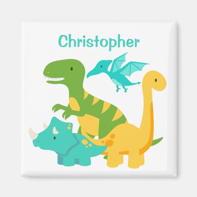 Cute Kids Dinosaur-Personlig Magnet (Framsidan)