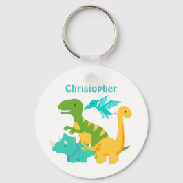 Cute Kids Dinosaur-Personlig Nyckelring