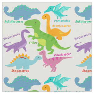 Cute Kids Dinosaurs och Namn Tyg