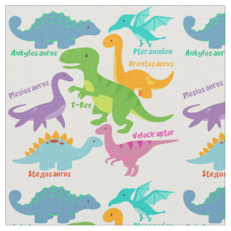 Cute Kids Dinosaurs och Namn Tyg
