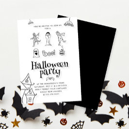 Cute Kids Doodle Halloween fest Inbjudningar