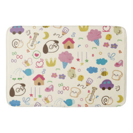 Cute Kids Doodle Mönster Badrumsmatta