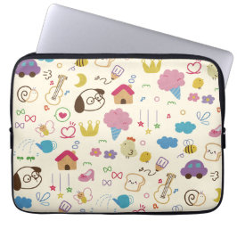 Cute Kids Doodle Mönster Laptop Fodral