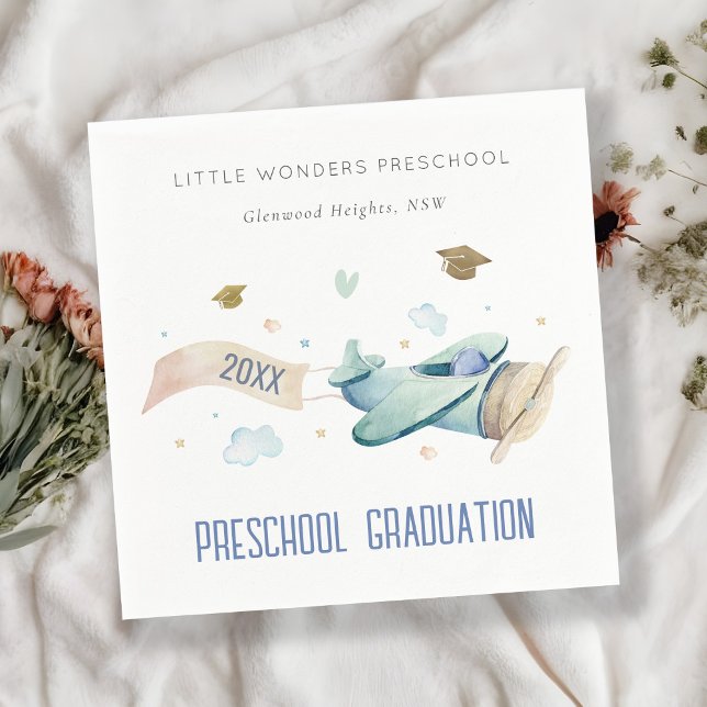 Cute Kids flygplan Himlar Stars Preschool Studente Pappersservett (Skapare uppladdad)