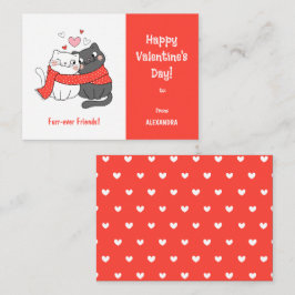 Cute Kids for Vänner Cat Valentines day Red Anteckningskort
